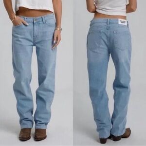Dairy Boy Relaxed Straight Leg Denim Jeans in Light Wash 28